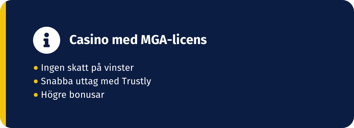 3 punkter med viktig information om casino med MGA Licens